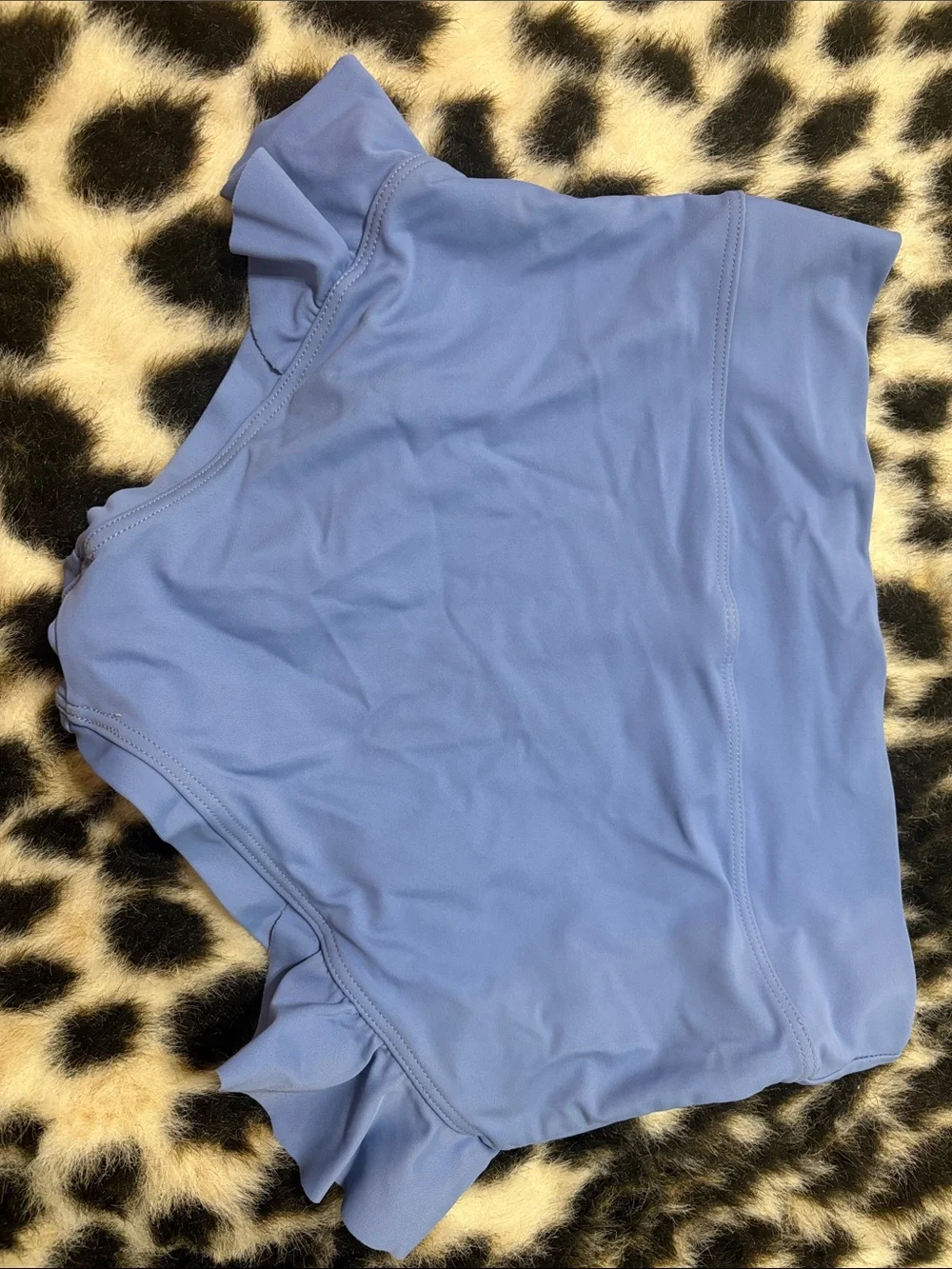 Light Blue Ruffled Two-Piece Dance Wear Set